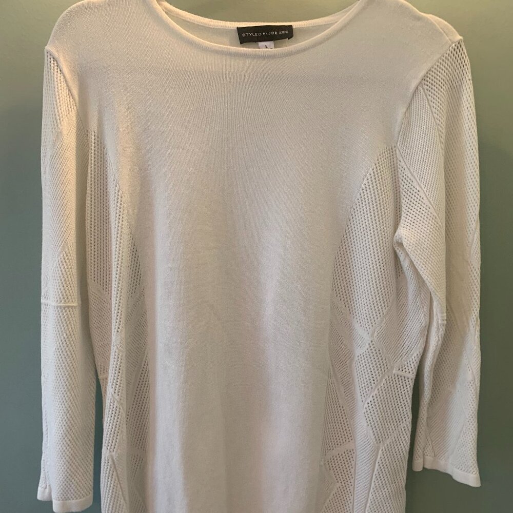 Off White Styled by Joe Zee, 3/4 sleeve blouse size L
